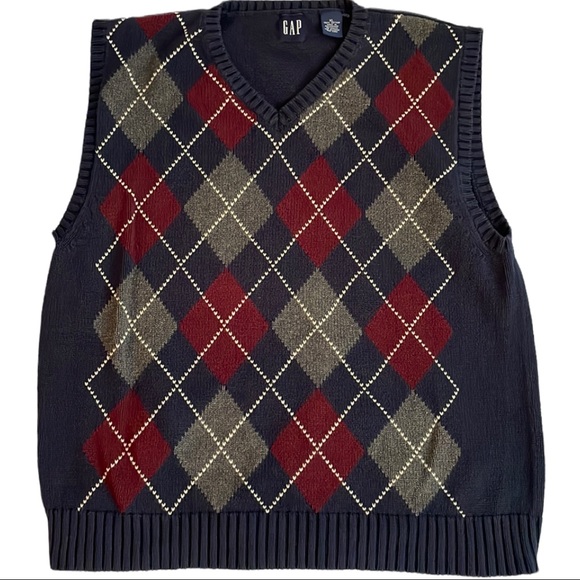 Gap Sweaters | Step Brothers Argyle Sweater Vest Vintage Y2k Mens XL | Color: Blue/Gray | Size: XL | Chuckyoyo's Closet